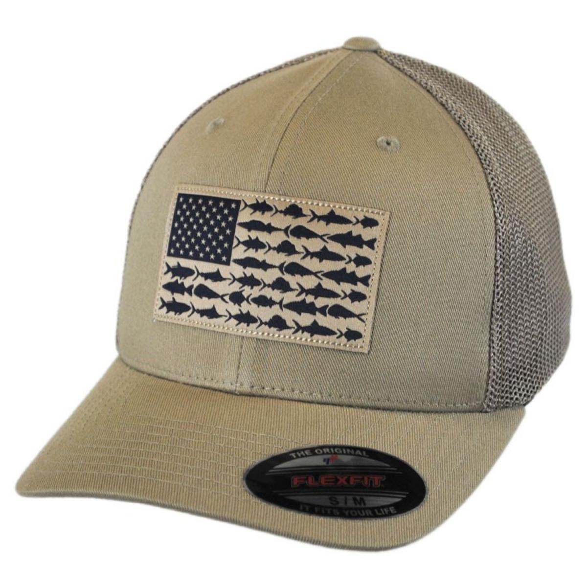 Columbia Sportswear | PFG Fish Flag Mesh Flexfit Fitted Baseball Cap | 400143 | lead | TUSK
