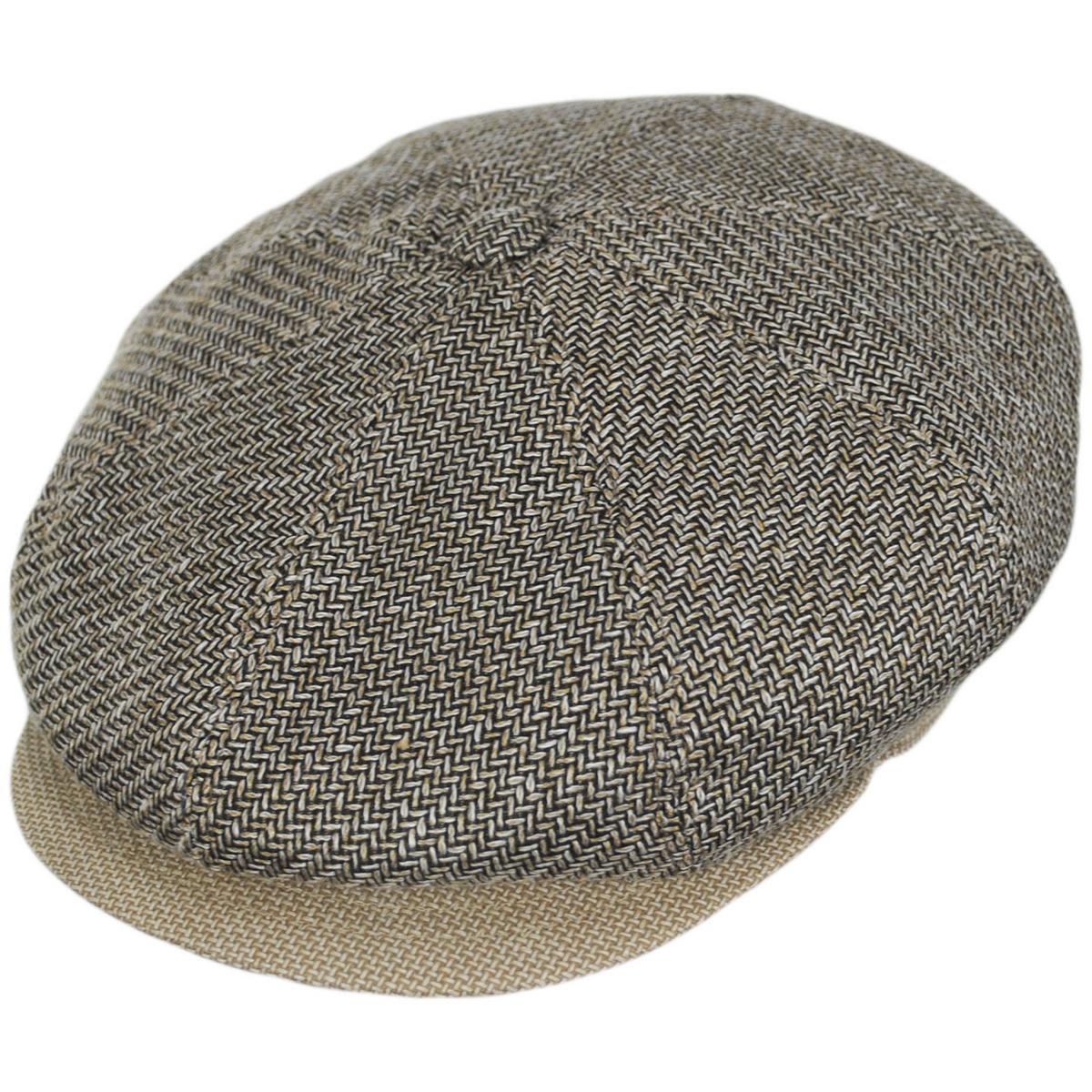 Stefeno Hats | Tomasso Cotton Newsboy Cap | 171574 | lead | OATMEAL