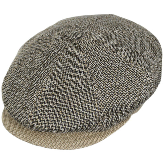 Stefeno Hats | Tomasso Cotton Newsboy Cap | 171574 | lead | OATMEAL