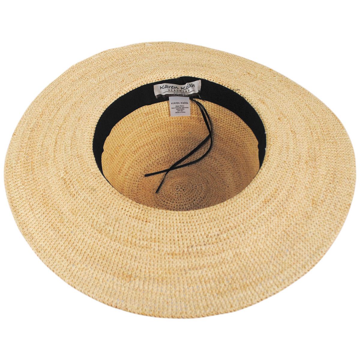 Karen Keith | Fiesta Island Raffia Crochet Straw Swinger Sun Hat | 102238 | under | NATURAL