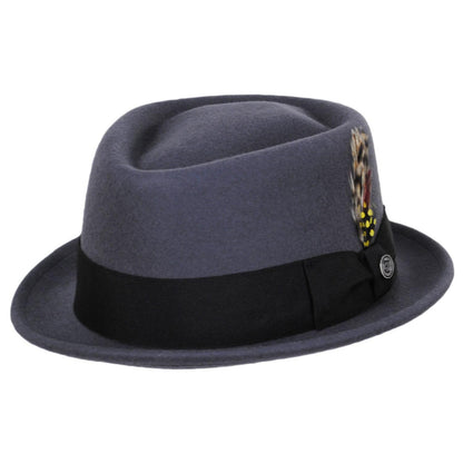 Jaxon Hats | Wool Felt Diamond Crown Fedora Hat | 135066 | lead | GREY