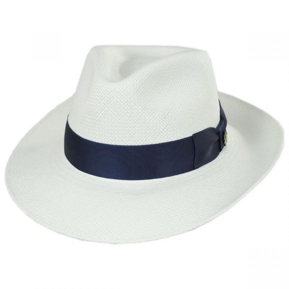 Bigalli | Santorini Panama Straw Fedora Hat | 129207 | lead | WHITE
