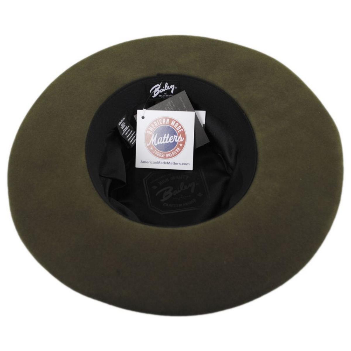Bailey 1922 | Barksdale Polished Wool Felt Fedora Hat | 130362 | under | BEECH