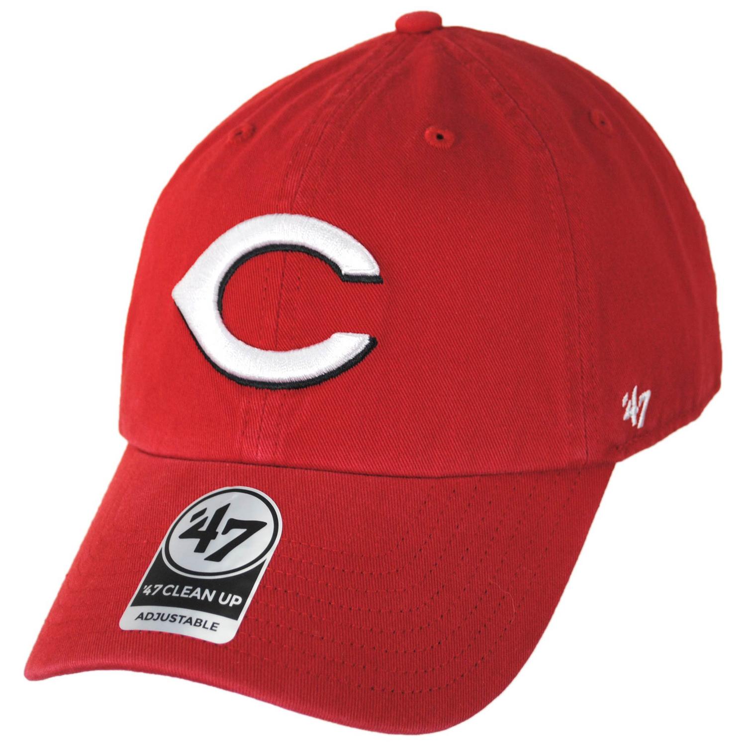 47 Brand | Cincinnati Reds MLB Clean Up Strapback Baseball Cap Dad Hat | 203215 | lead | RED
