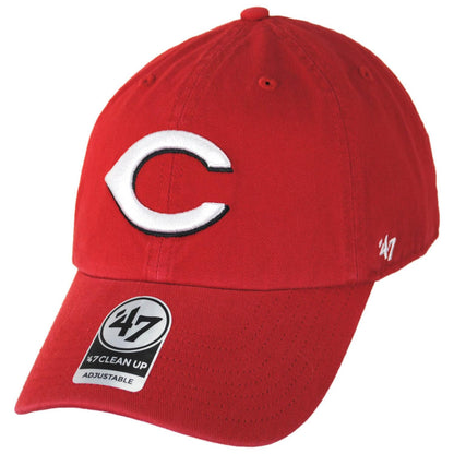 47 Brand | Cincinnati Reds MLB Clean Up Strapback Baseball Cap Dad Hat | 203215 | lead | RED