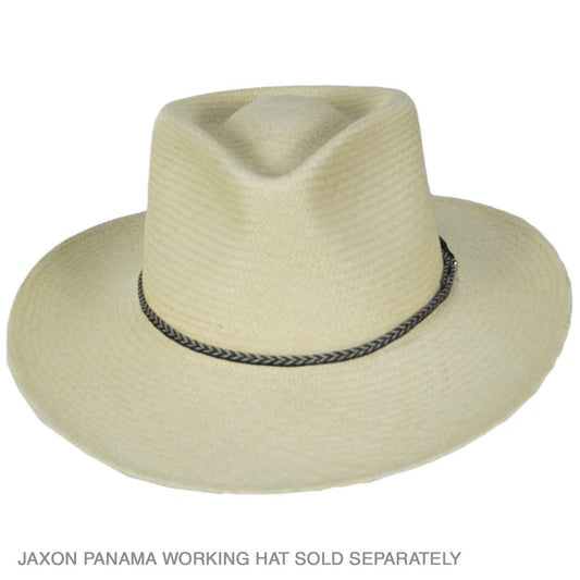 Scala | Horse Hair Braid with Side Double Tassels Hat Band | 602110 | front | BLACK/WHITE