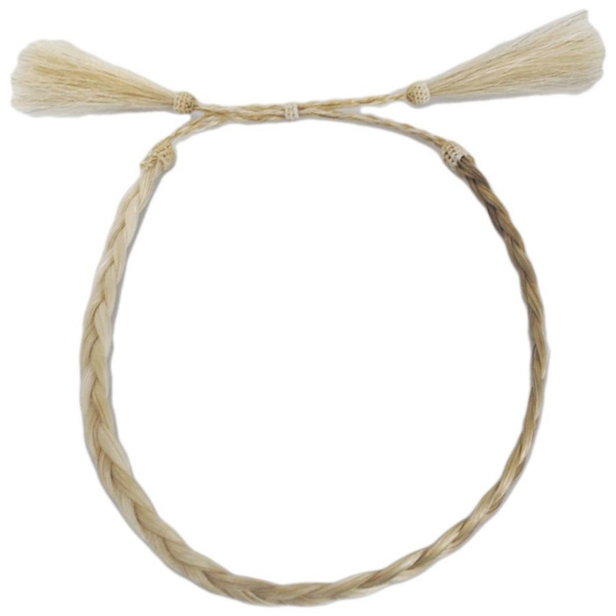 3 Regions Trade Co. | Solid Color Horse Hair Braid Double Tassel Hat Band | 601701 | front | NATURAL