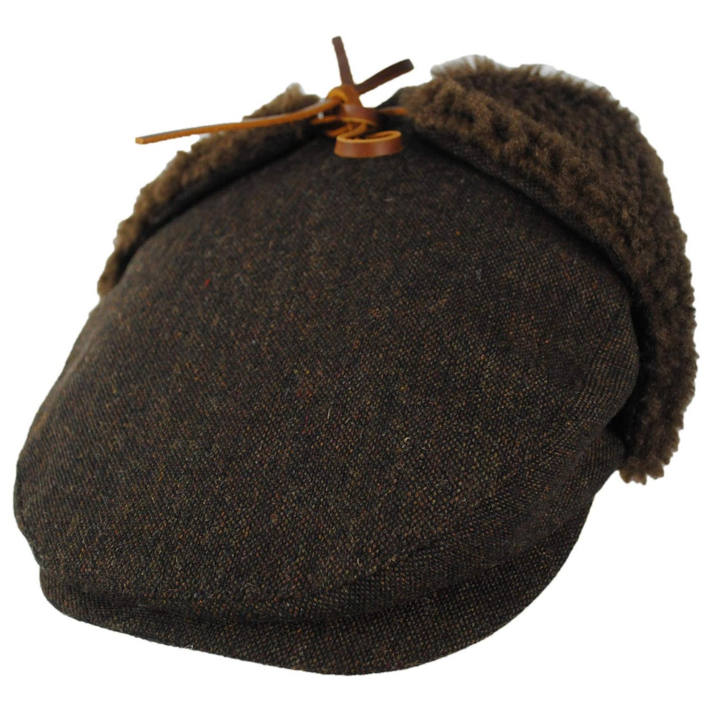 BRIXTON HATS | Barrel Tweed Earflap Ivy Cap | 161506 | lead | BROWN/BROWN TWEED