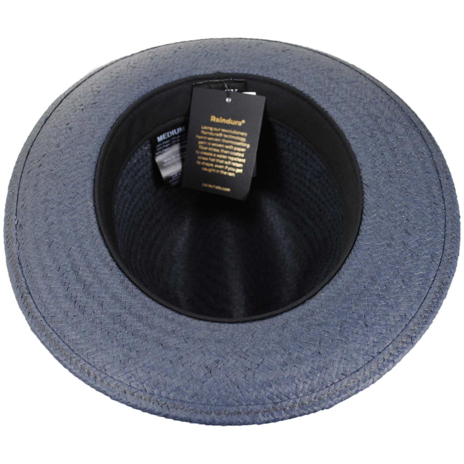 Bailey 1922 | Blixen Sun Raindura Straw Fedora Hat | 127936 | under | NAVY