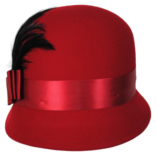 sur la tete | Chloe Wool Felt Cloche Hat | 125511 | front | RED