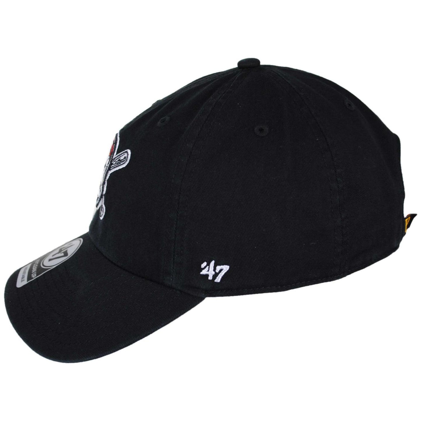 47 Brand | Pittsburgh Pirates MLB Clean Up Strapback Baseball Cap Dad Hat | 203234 | profile | BLACK