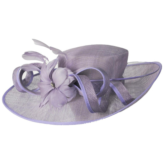Something Special | Minerva Sinamay Straw Boater Dress Hat | 121383 | front | VIOLET