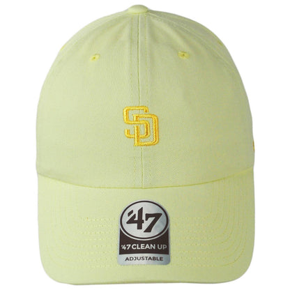 47 Brand | San Diego Padres MLB Tonal Base Runner Clean Up Strapback Baseball Cap Dad Hat | 204431 | front | DIGITAL YELLOW