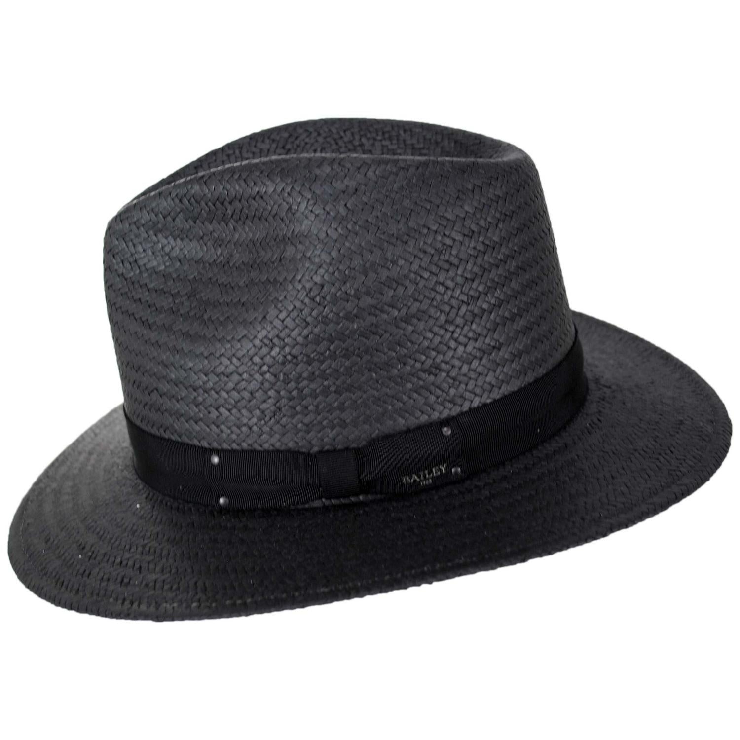 Bailey 1922 | Curtis Sun Raindura Straw Safari Fedora Hat | 127938 | profile | BLACK