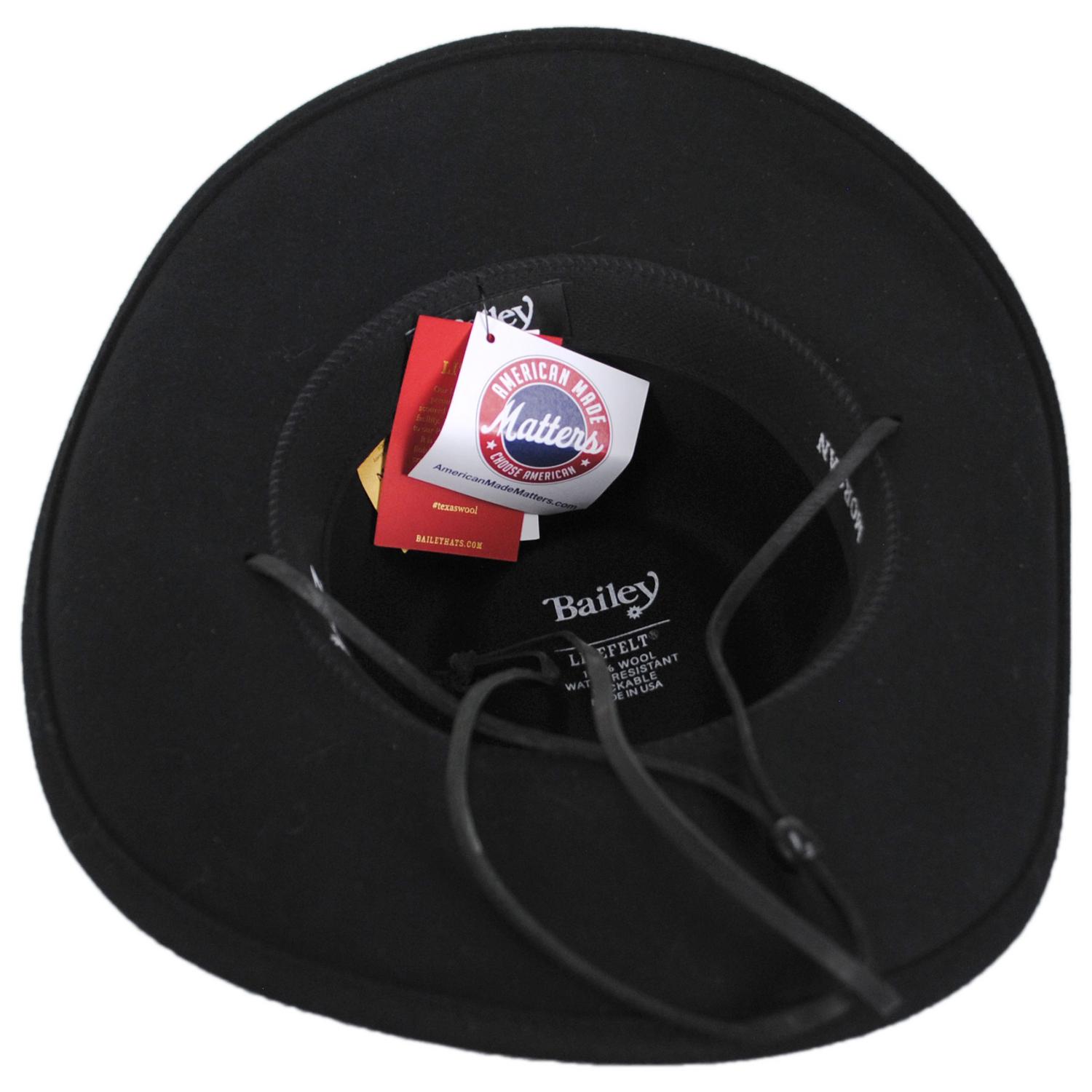 Bailey Western | Morgan Crushable Wool LiteFelt Western Hat | 130154 | under | BLACK