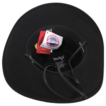 Bailey Western | Morgan Crushable Wool LiteFelt Western Hat | 130154 | under | BLACK