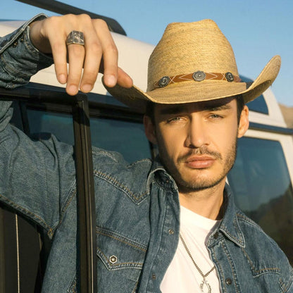 Stetson | Cowhand Palm Leaf Straw Western Hat | 127051 | lsmone | TOASTED PALM