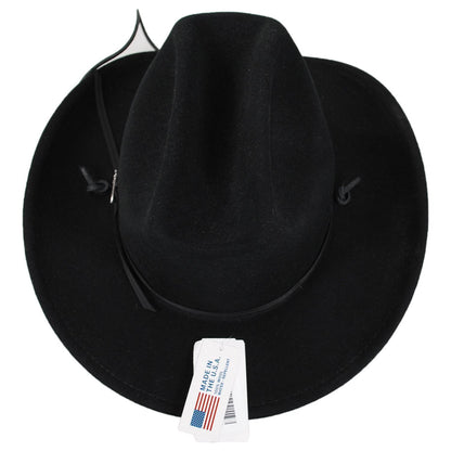 Stetson | Lakewood Crushable Wool Felt Western Hat | 130769 | top | BLACK