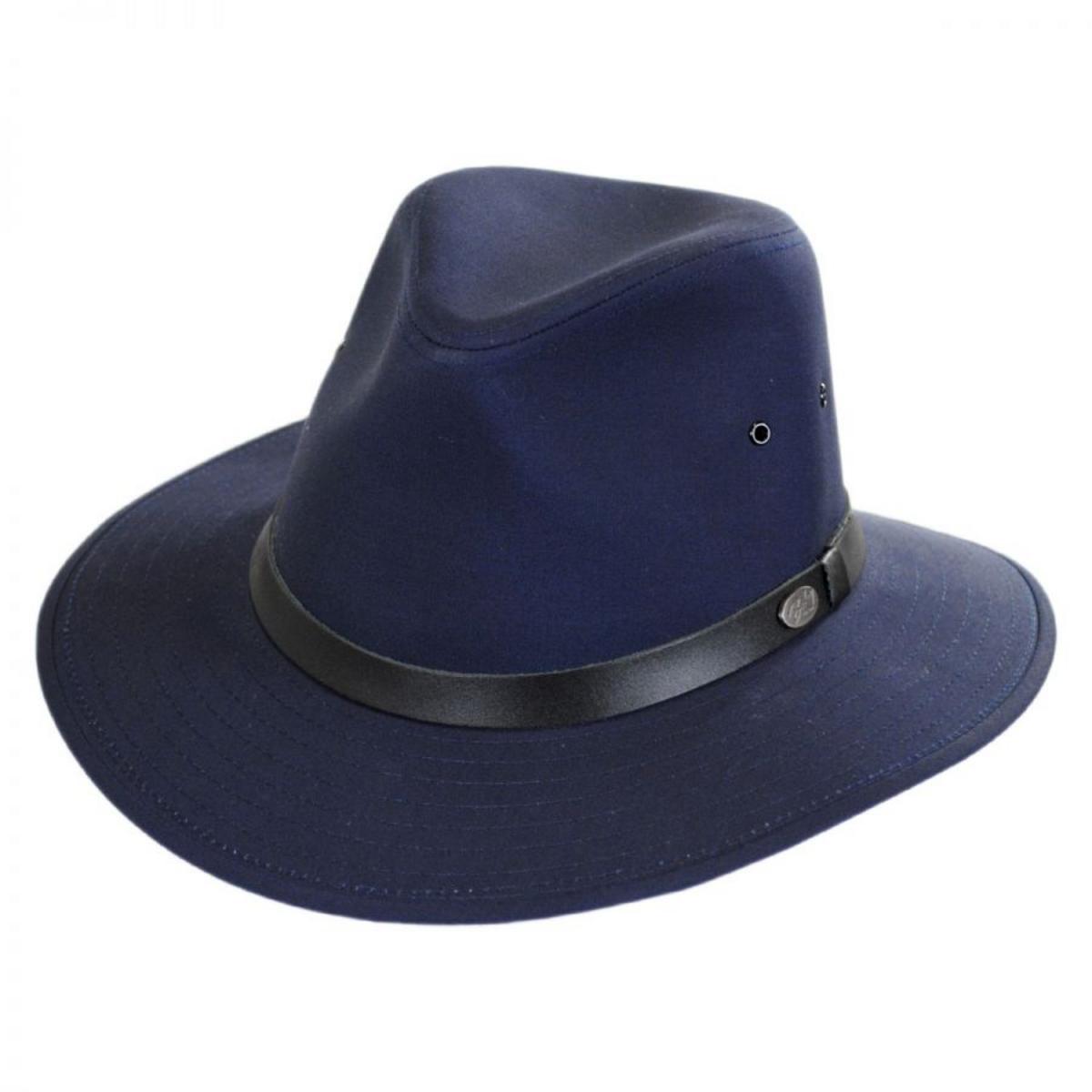 Bailey 1922 | Dalton Cotton Blend Rain Safari Fedora Hat | 147433 | lead | NAVY