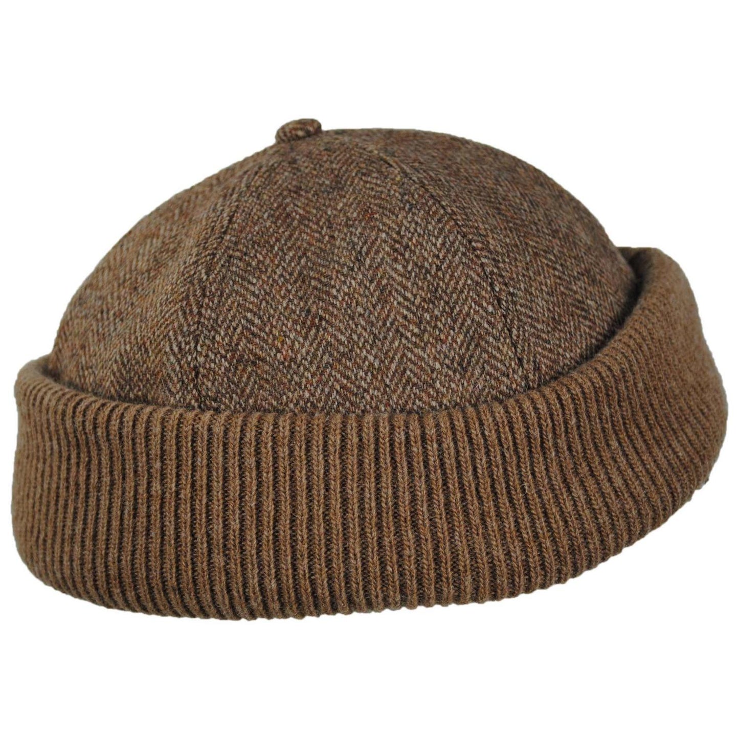 Scala | Koitz Herringbone Rib Knit Skull Cap Beanie Hat | 500052 | profile | BROWN