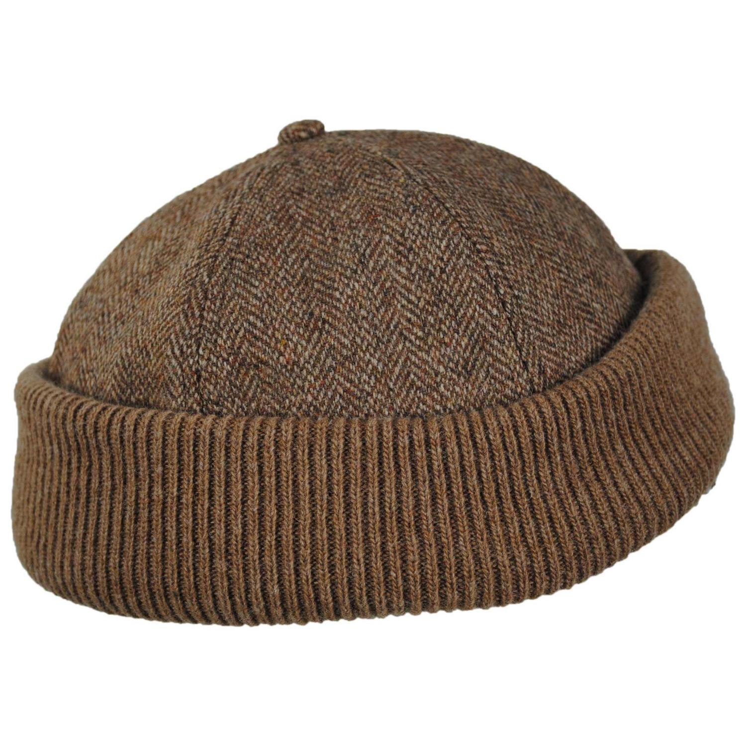 Scala | Koitz Herringbone Rib Knit Skull Cap Beanie Hat | 500052 | profile | BROWN