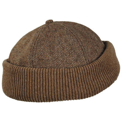 Scala | Koitz Herringbone Rib Knit Skull Cap Beanie Hat | 500052 | profile | BROWN