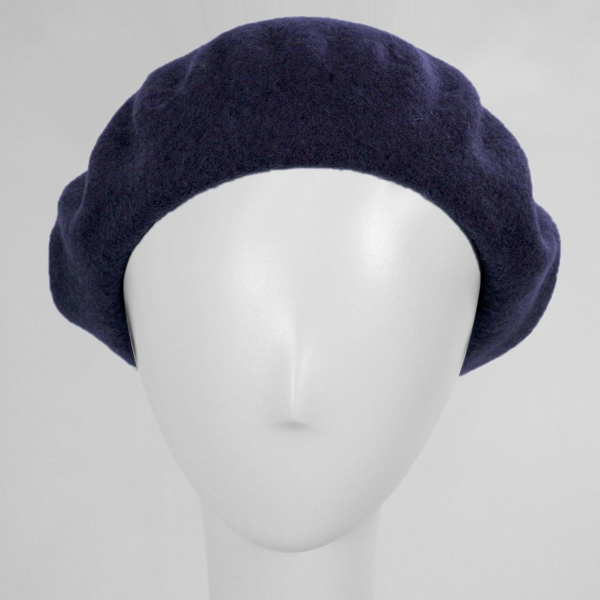 Village Hat Shop | Wholesale Wool Fashion Beret B2B Pre-Pack | B2B152500 | front | NAVY BLUE