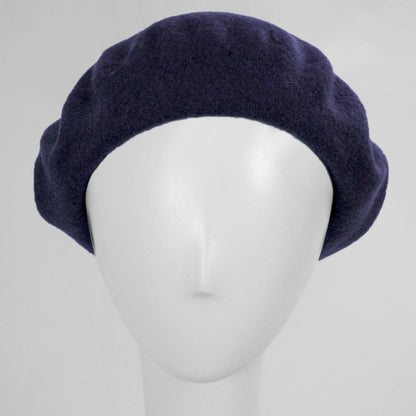 Village Hat Shop | Wholesale Wool Fashion Beret B2B Pre-Pack | B2B152500 | front | NAVY BLUE