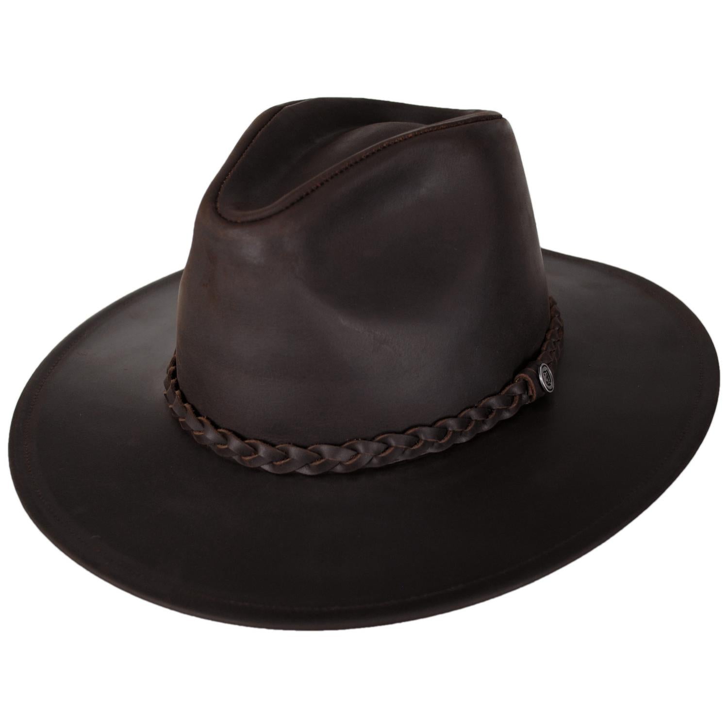Jaxon Hats | Buffalo Leather Western Hat | 147201 | lead | CHOCOLATE