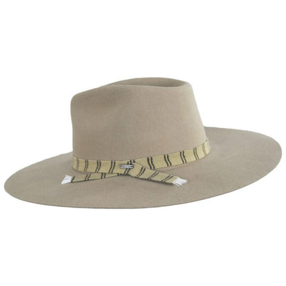 BRIXTON HATS | Leigh Wool Felt Wide Brim Fedora Hat | 123932 | profile | SAND