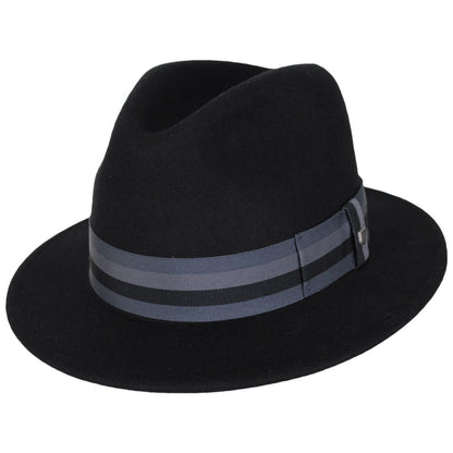 BRIXTON HATS | Roma Wool Felt Fedora Hat | 135664 | lead | BLACK/GREY CHARCOAL