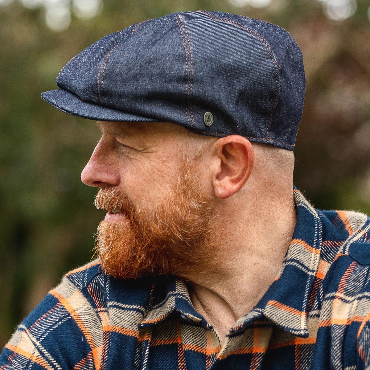 Denim Cotton Newsboy Cap – Village Hat Shop - Main Image