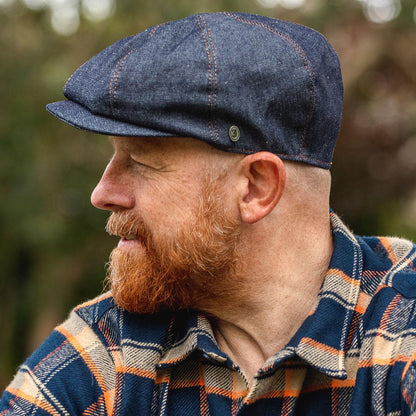 Jaxon Hats | Denim Cotton Newsboy Cap | 167775 | lsmone | DENIM BLUE