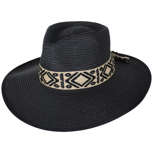 Jeanne Simmons | Peyote Toyo Straw Rancher Fedora Hat | 101701 | lead | BLACK