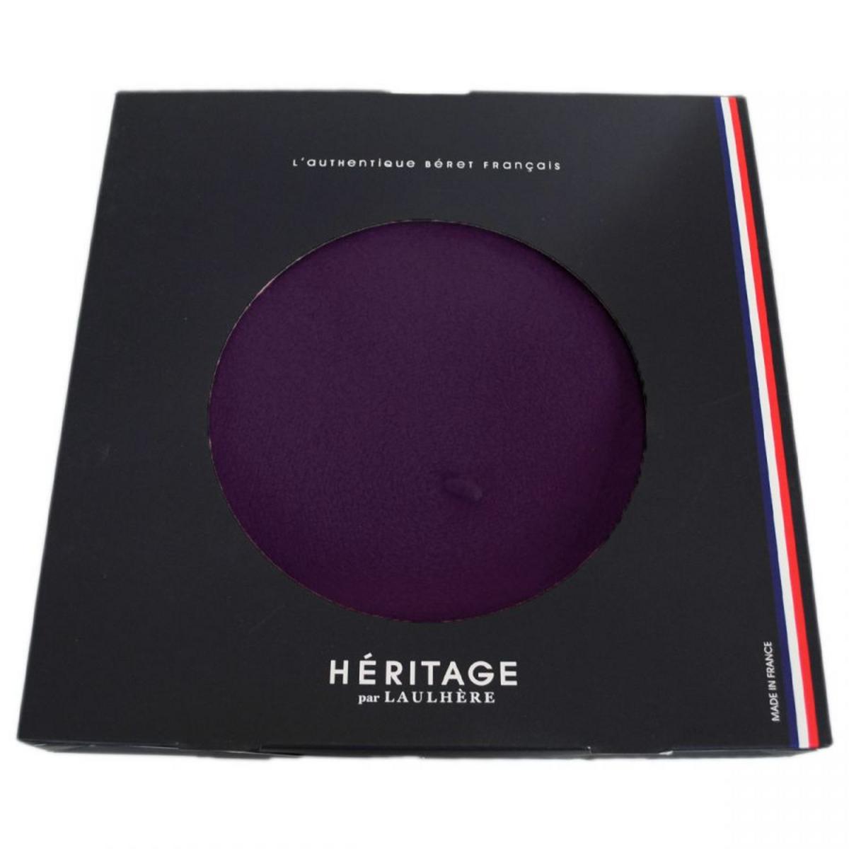 Heritage par Laulhere | Authentique Classic Wool Beret | 151058 | front | PLUM