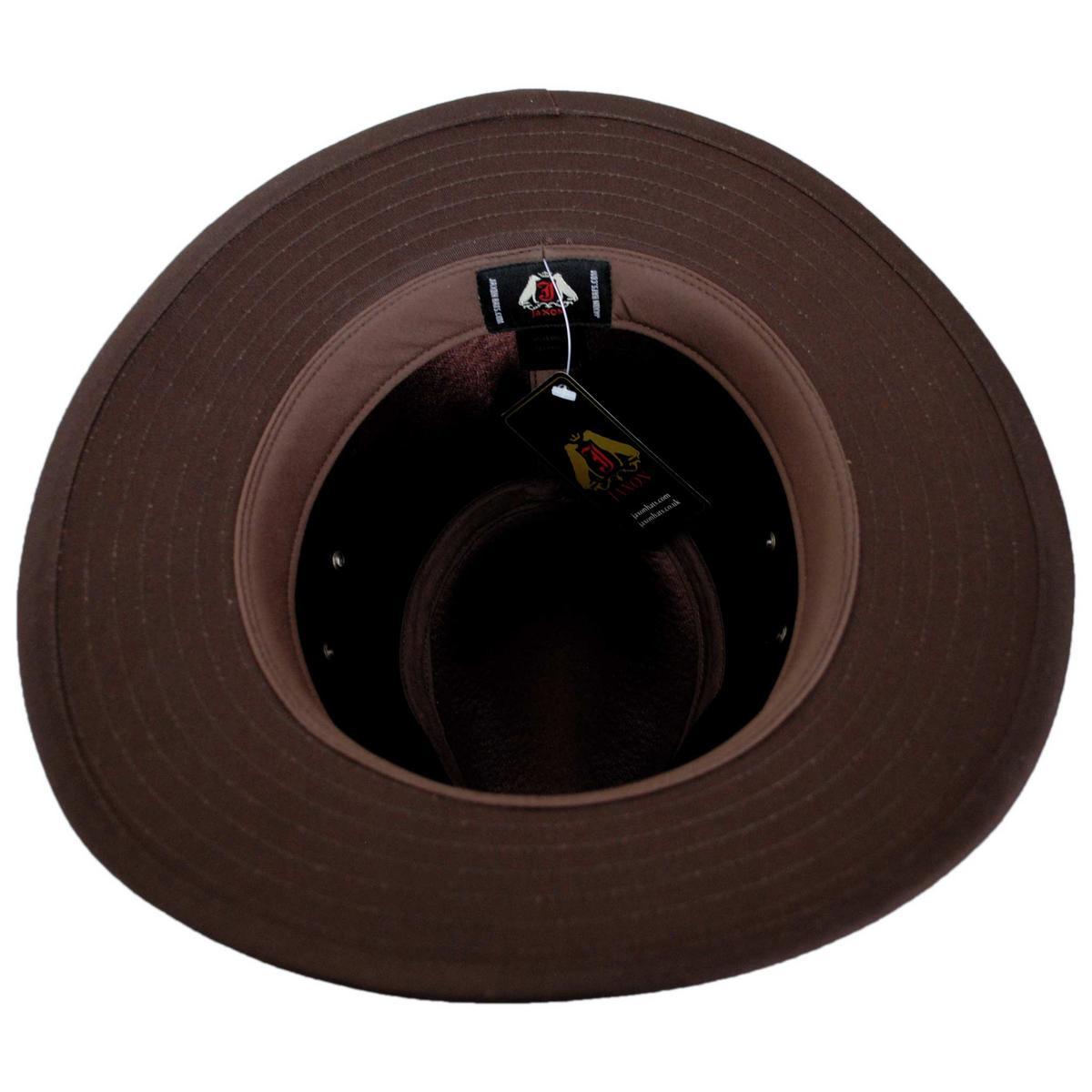 Jaxon Hats | Nubuck Leather Safari Fedora Hat | 147200 | under | CHESTNUT