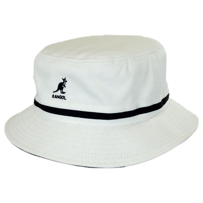 Kangol | Stripe Lahinch Cotton Bucket Hat | 185718 | lead | WHITE