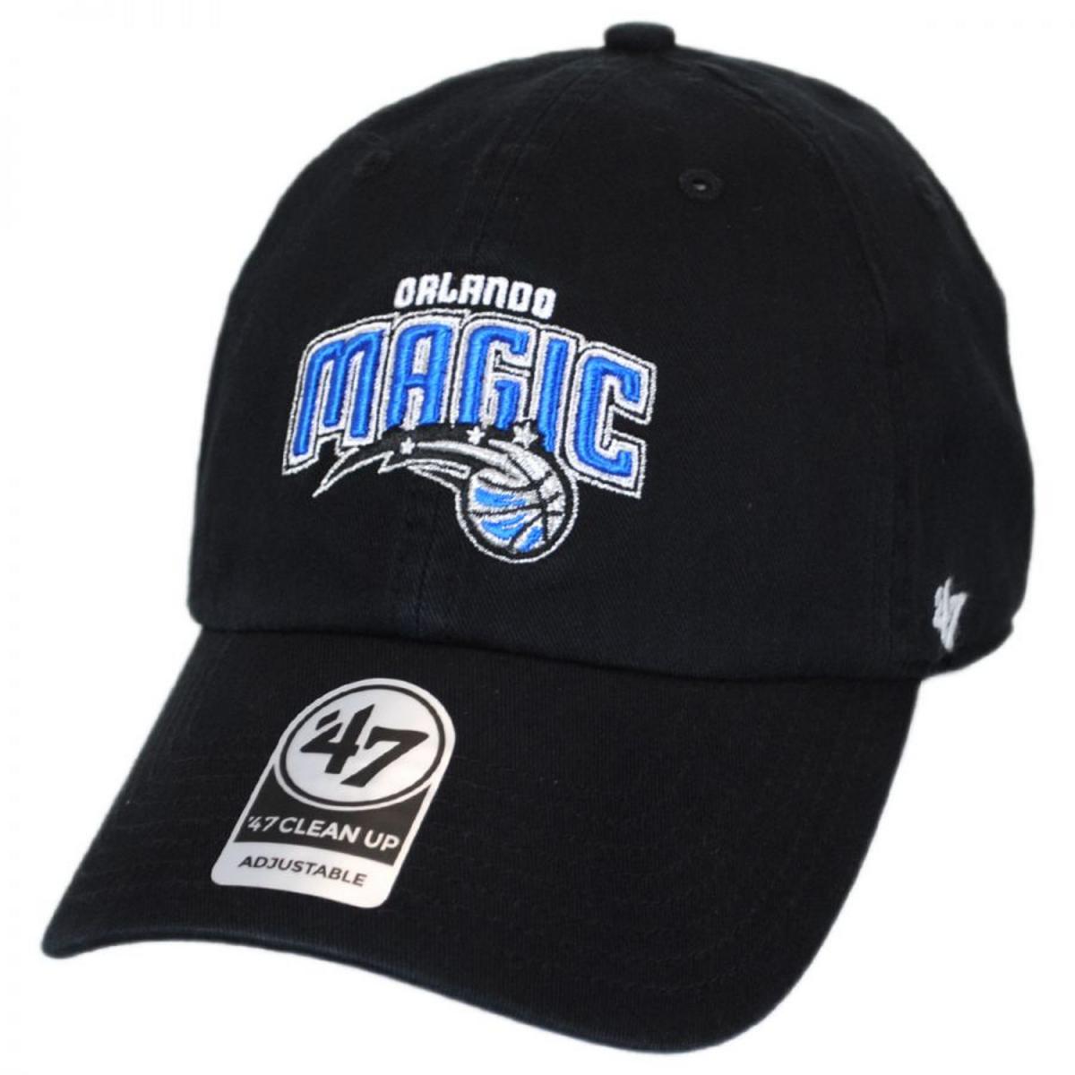 47 Brand | Orlando Magic NBA Clean Up Strapback Baseball Cap Dad Hat | 204160 | lead | BLACK