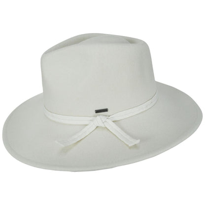 BRIXTON HATS | Joanna Packable Wool Felt Fedora Hat - Off White | 123926OW | profile | OFF WHITE