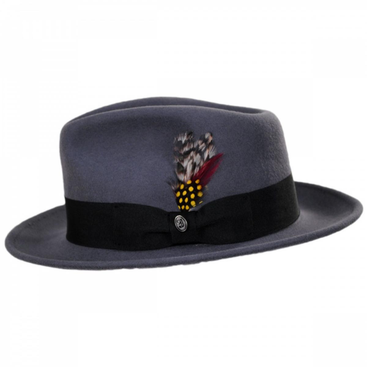 Jaxon Hats | C-Crown Crushable Wool Felt Fedora Hat | 135003 | profile | GREY