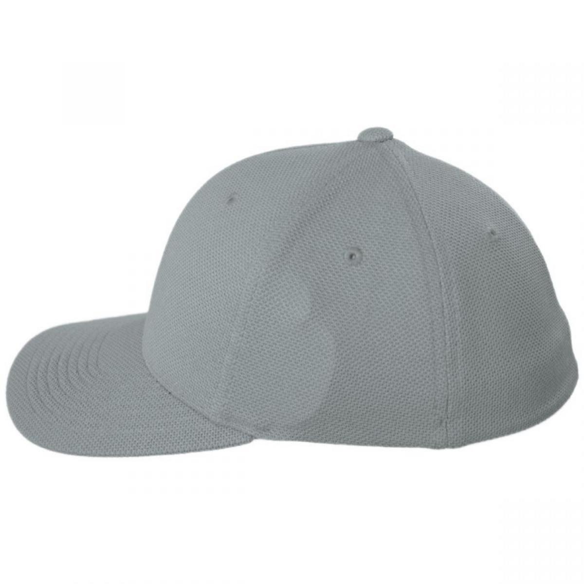 Flexfit | Cool and Dry Pique Mesh Flexfit Fitted Baseball Cap | 221514 | profile | SILVER