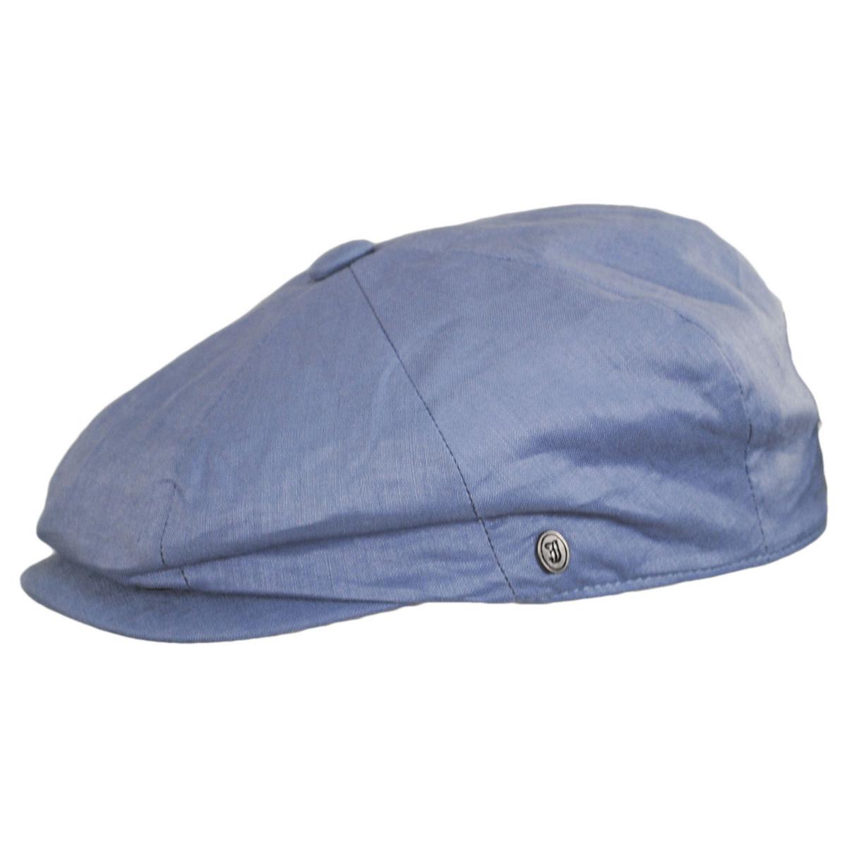 Jaxon Hats | Linen and Cotton Newsboy Cap | 167774 | profile | DENIM BLUE