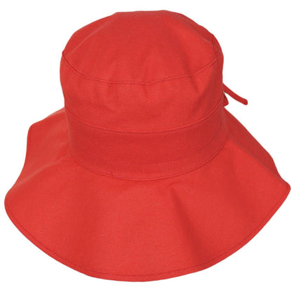 Scala | Alma Ponytail Cotton Bucket Hat | 106443 | front | CORAL
