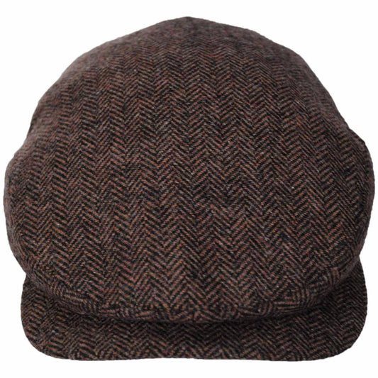 Jaxon Hats | Square Bill Herringbone Wool Ivy Cap | 167755 | front | BROWN