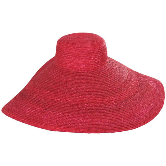 San Diego Hat Company | Milan Wheat Straw Boater Hat | 103641 | front | RED