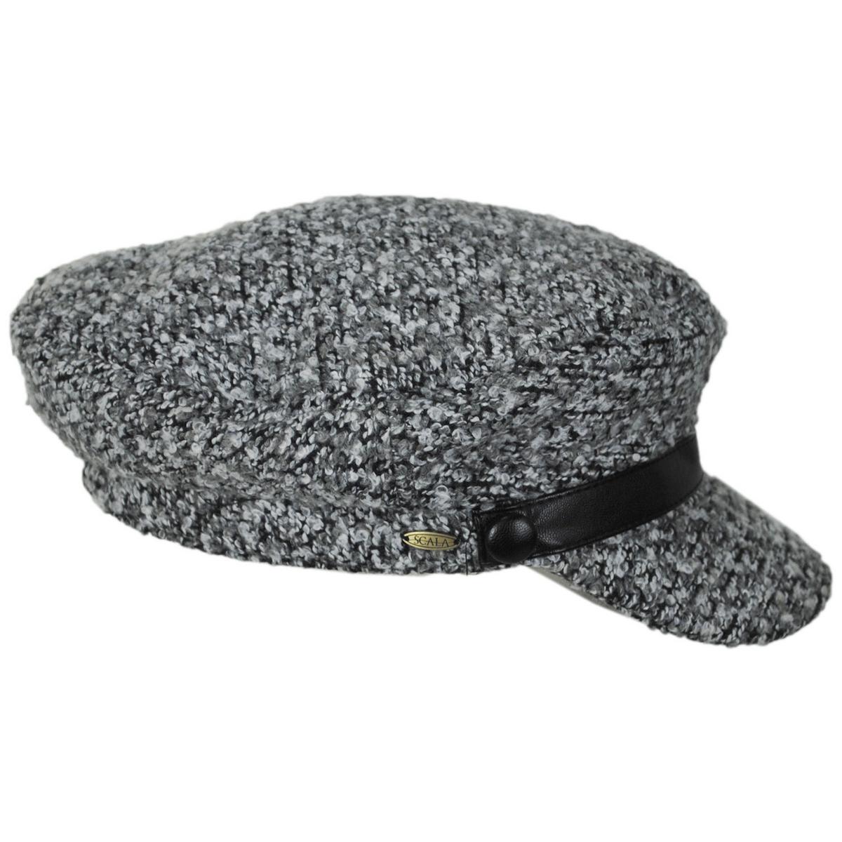 Scala | Donna Boucle Knit Chauffeur Cap | 106422 | profile | GREY