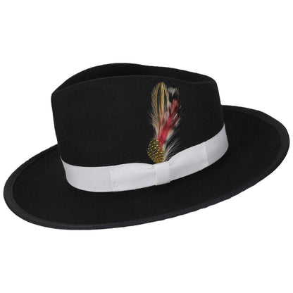 Jaxon Hats | Made in the USA - Classics Zoot Wool Felt Fedora Hat | 131300 | profile | BLACK
