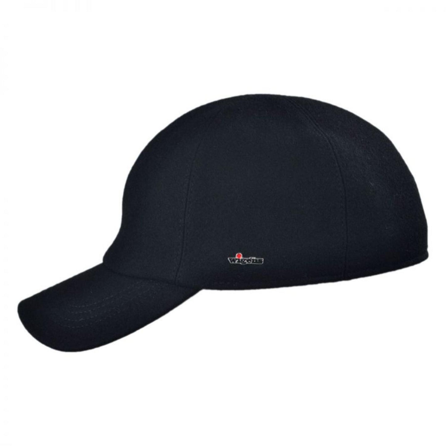 Wigens Caps | Melton Wool Earflap Baseball Cap | 223005 | profile | BLACK
