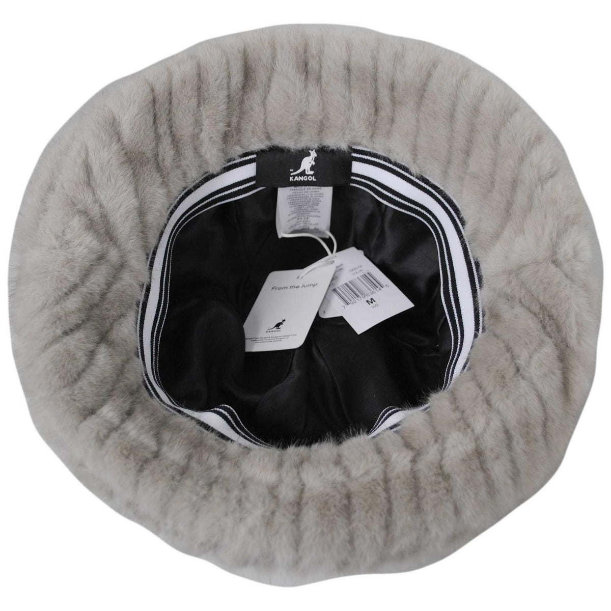 Kangol | Striped Faux Fur Casual Hat | 185835 | under | GREY DEBOSSED STRIPE