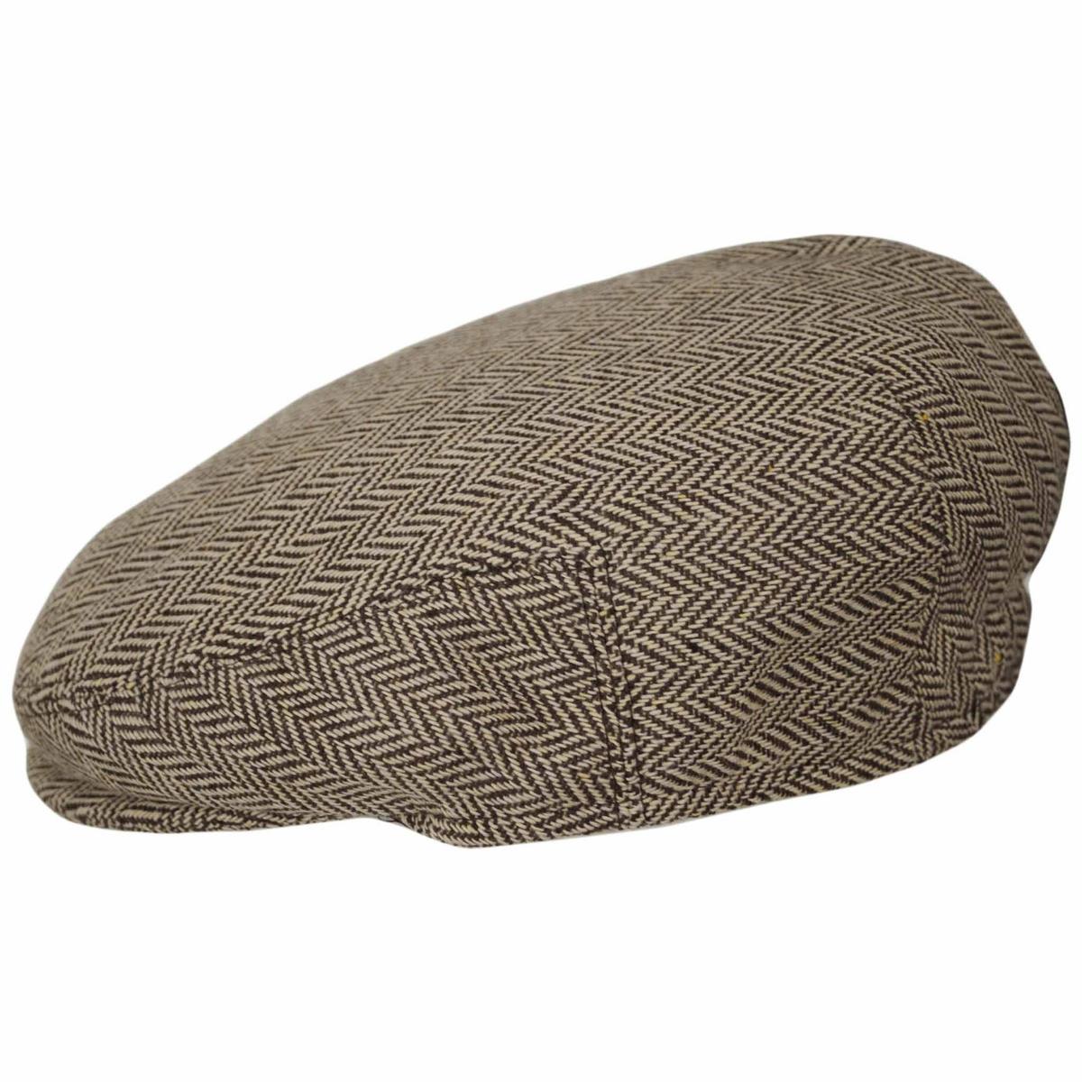 Jaxon Hats | Kid's Herringbone Wool Blend Ivy Cap | 512104 | profile | BROWN